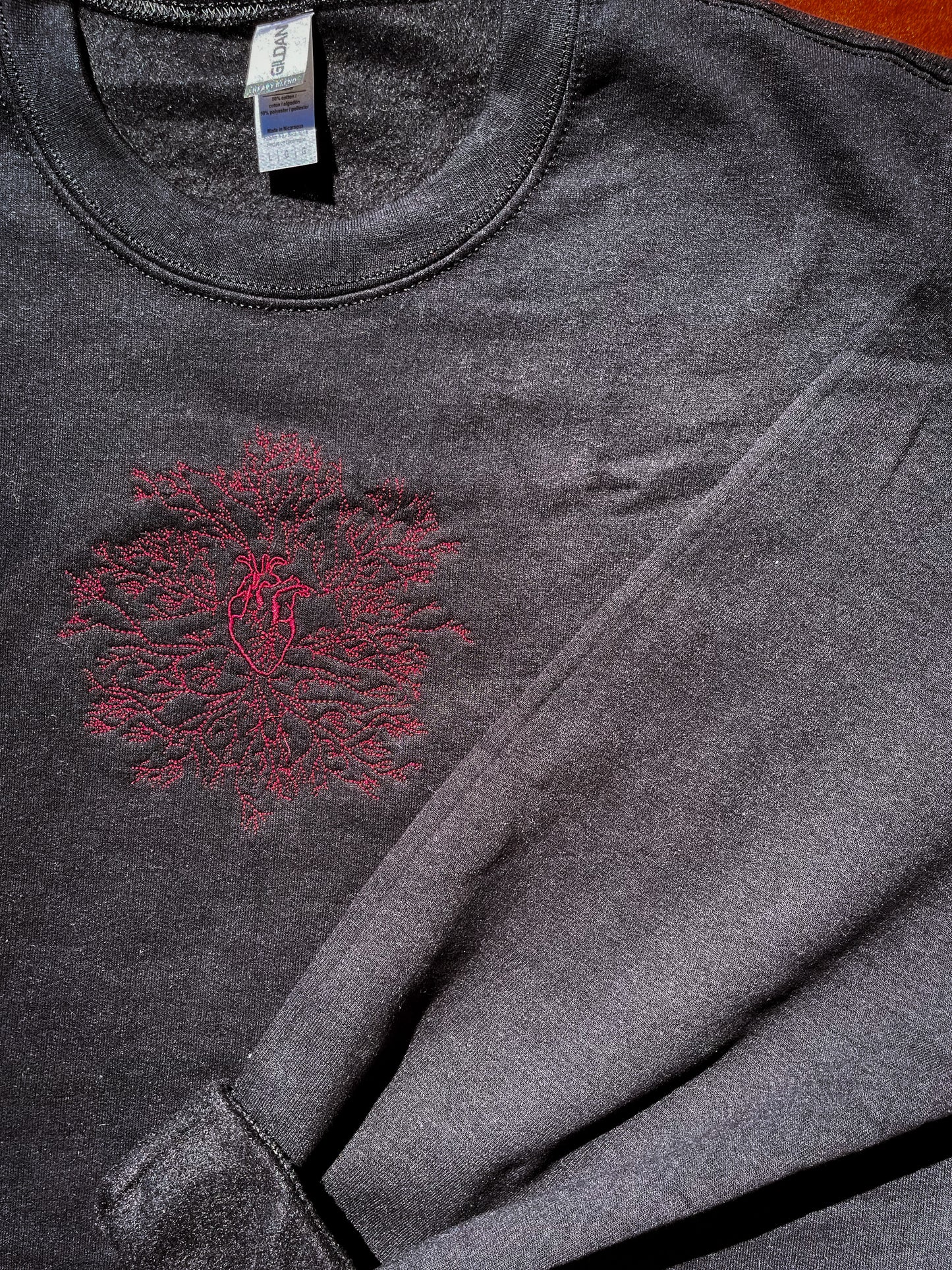 veiny heart crewneck! (embroidered!)