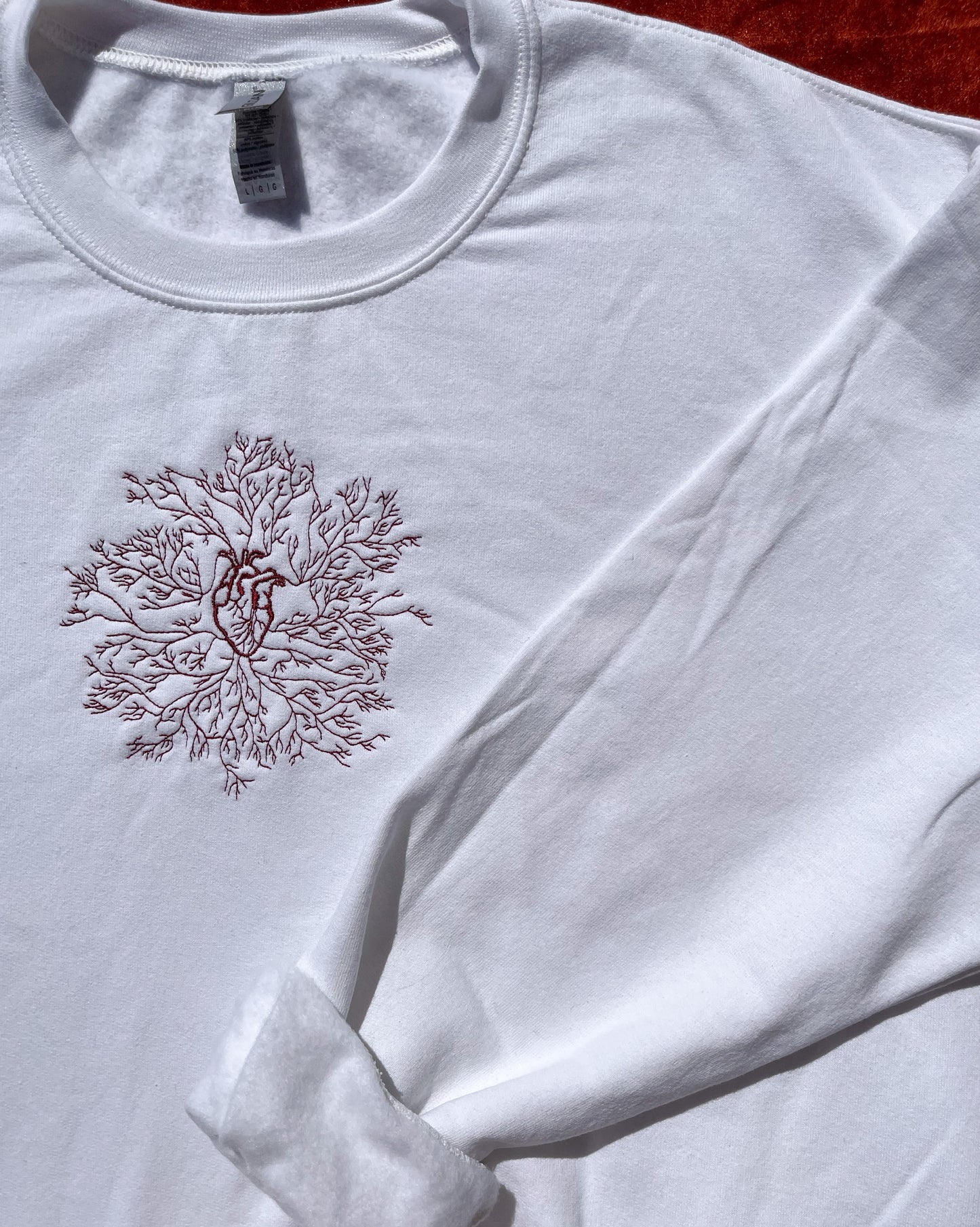 veiny heart crewneck! (embroidered!)